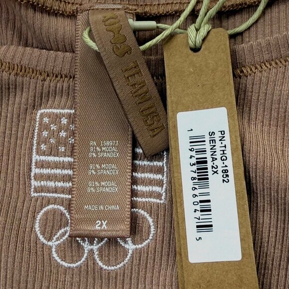 SKIMS Soft Lounge Rib Dipped Thong Team USA Sienna 2X - Picture 6 of 9